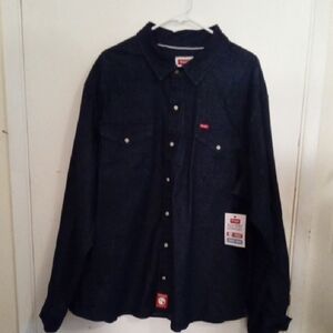 Men's Casual Button Down Shirt - Dark Blue